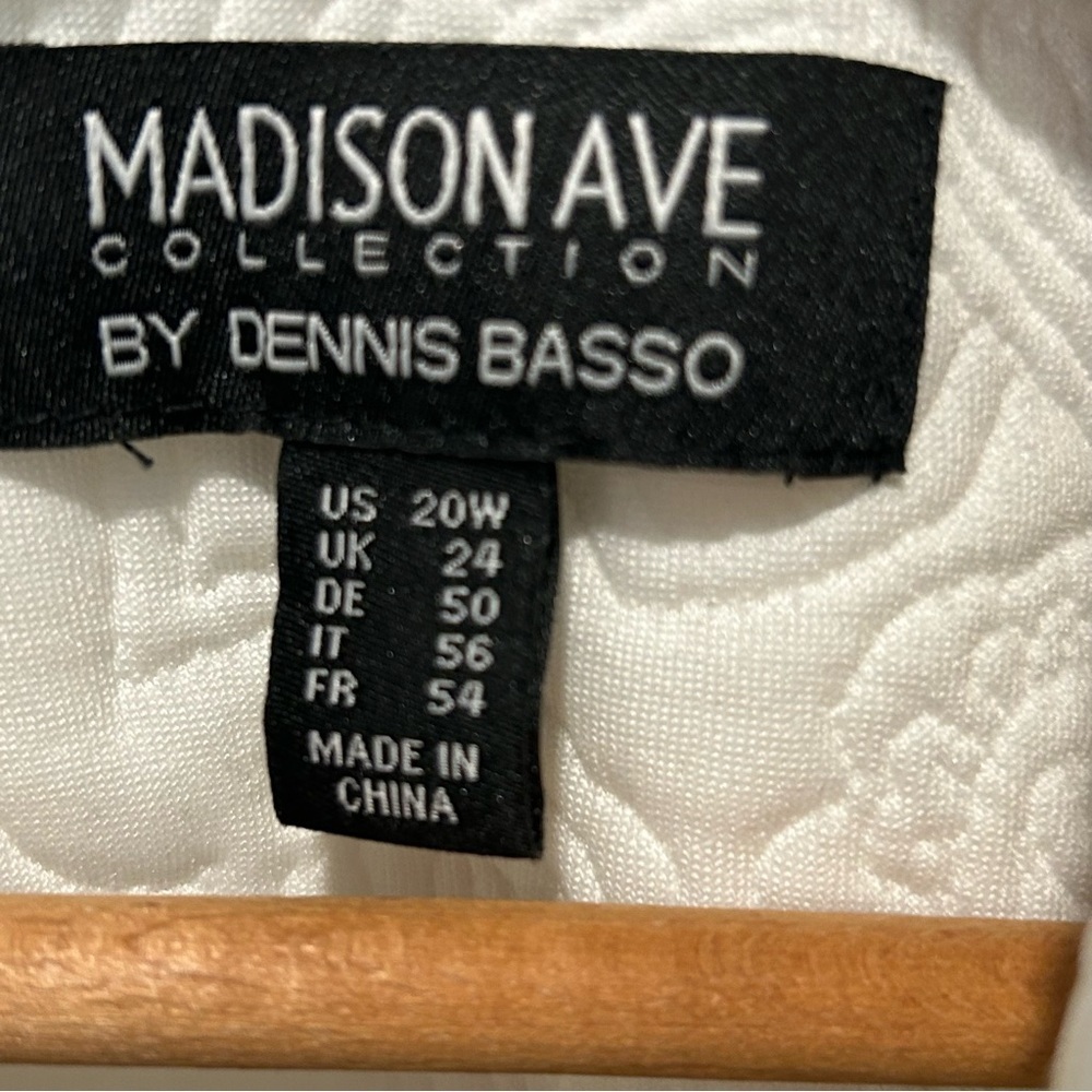 Dennis Basso Ivory Quilted Jacquard Knit Zip-front Jacket Lace Cuffs, Size 20W - Picture 6 of 8
